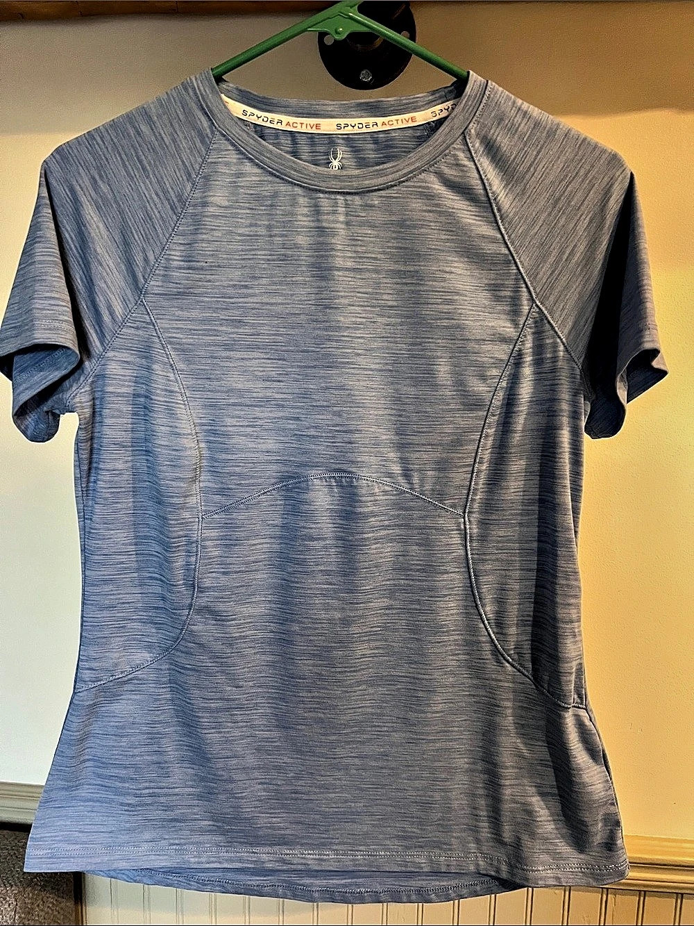 Spyder Active Short Sleeve Top Blue Size Medium